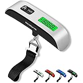 travel inspira Luggage Scale, Portable Digital Hanging Baggage Scale for Travel, Suitcase Weight Scale with Rubber Paint, 110 Pounds, Battery Included